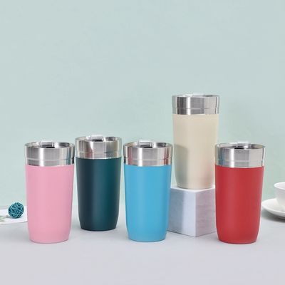 16 oz d'acier inoxydable double paroi cuve de voyage sous vide avec couvercle stocké et logo personnalisé