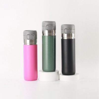 Bottle d'eau sportive en acier inoxydable à double paroi isolée en modèle à large bouche
