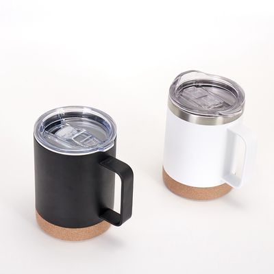 Une tasse de café isolée sous vide en acier inoxydable avec une base en liège 12 oz 16 oz