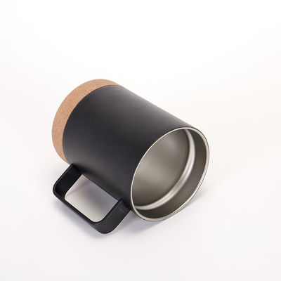 Une tasse de café isolée sous vide en acier inoxydable avec une base en liège 12 oz 16 oz