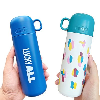Bouteille d'eau pour enfants en acier inoxydable 500 ml Cute Tumbler Cup avec motif personnalisé et couvercle