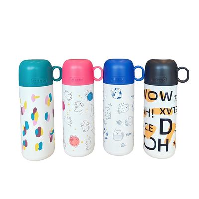 Bouteille d'eau pour enfants en acier inoxydable 500 ml Cute Tumbler Cup avec motif personnalisé et couvercle
