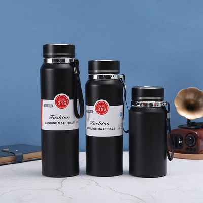 Bouteille d'eau isolée sous vide en acier inoxydable avec infuseur de thé et capteur de température