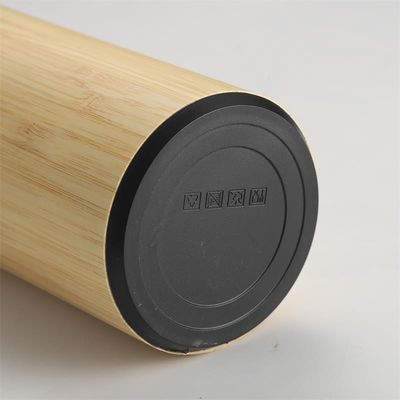 Bouteille thermos en acier inoxydable isolée à trois parois en bambou avec infuseur de thé