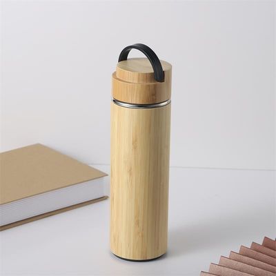 Bouteille à vide à double paroi en bambou de 500 ml