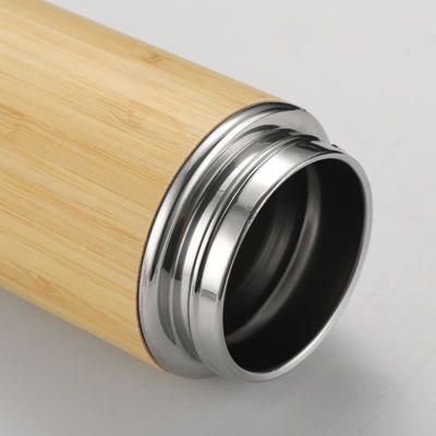 Thermomètre en bois de bambou sur mesure, en acier inoxydable de type métallique