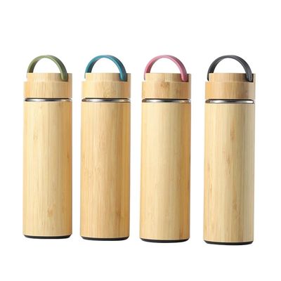 Thermomètre en bois de bambou sur mesure, en acier inoxydable de type métallique