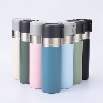 Bouteille de sport métallique 500 ml Bouteille à vide en acier inoxydable pour voyage isolé à double paroi
