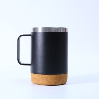 Meilleure vente Coupe à café en acier inoxydable isolée à double paroi avec fond et poignée en liège