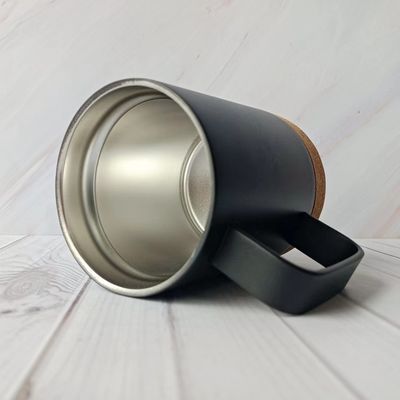Contemporain 16 oz droit en acier inoxydable cafetière avec fond de liège et la poignée
