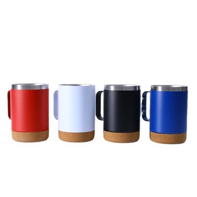 Une tasse en liège en acier inoxydable noir mat, couleur personnalisée