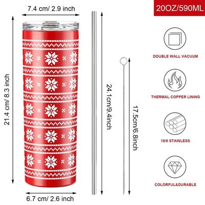 20oz Sublimation Tumblers Offres d'occasion Logo personnalisé Gros tasse de café de Noël