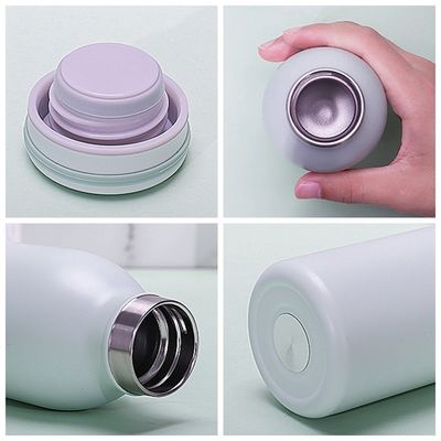Bouteille d'eau en acier inoxydable avec peinture en caoutchouc doux 350 ml/600 ml à double paroi isolée